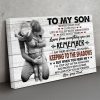 To My Son Never Forget I Love You Gift And Love From Dad Daddy Family Canvas Poster