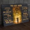 To My Son Wherever Your Journey In Life Always Be Safe Love Dad Family Lion Canvas Poster