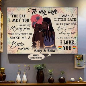 To My Wife LGBT Love You Better Person Personalized Customized Canvas Poster