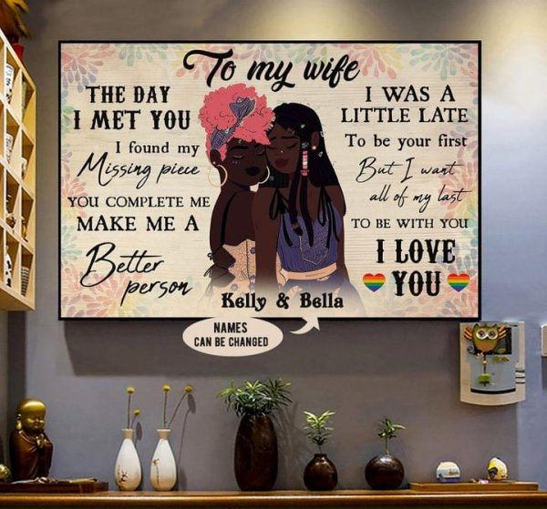To My Wife LGBT Love You Better Person Personalized Customized Canvas Poster