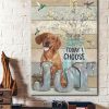 Today I Choose Dachshund Joy Pet Dog Lover Animal Vintage Flower Canvas Poster