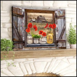 Today I Choose Joy Fake Window Canvas Poster