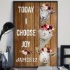 Today I Choose Joy James 12 Sheeps Wearing Flowers Headband Canvas Poster
