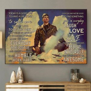 Today Is A Good Day To Have A Great Day Soldier Airplanes Cloud Canvas Poster