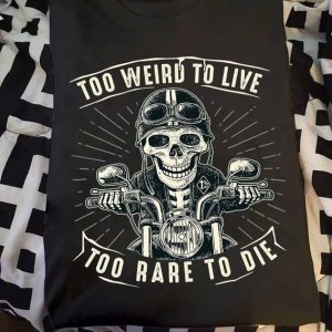 Too Weird To Live Too Rare To Die Skeleton Driving Motorcycle Canvas Poster