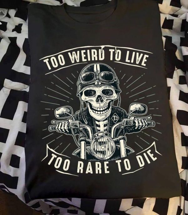 Too Weird To Live Too Rare To Die Skeleton Driving Motorcycle Canvas Poster