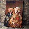 Two Dogs Wearing Ancient Costume Canvas Poster