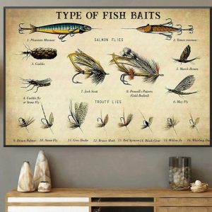 Type Of Fish Baits Fishing Different Baits Canvas Poster