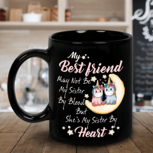 Unicorns To My Best Friend with Heart Black Mug Unicorns To My Best Friend with Heart Black Mug