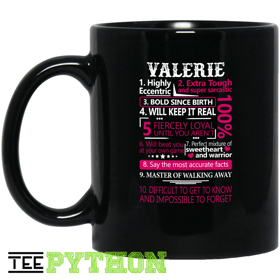 Vallerie 10 Notes Simple Black Mug Vallerie 10 Notes Simple Black Mug