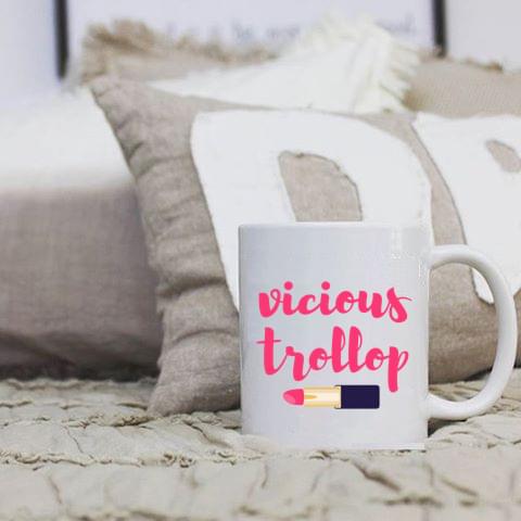 Vicious Trollop Lipstick White Mug Vicious Trollop Lipstick White Mug