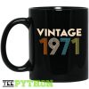 Vintage 1971 Old School Time Simple Black Mug