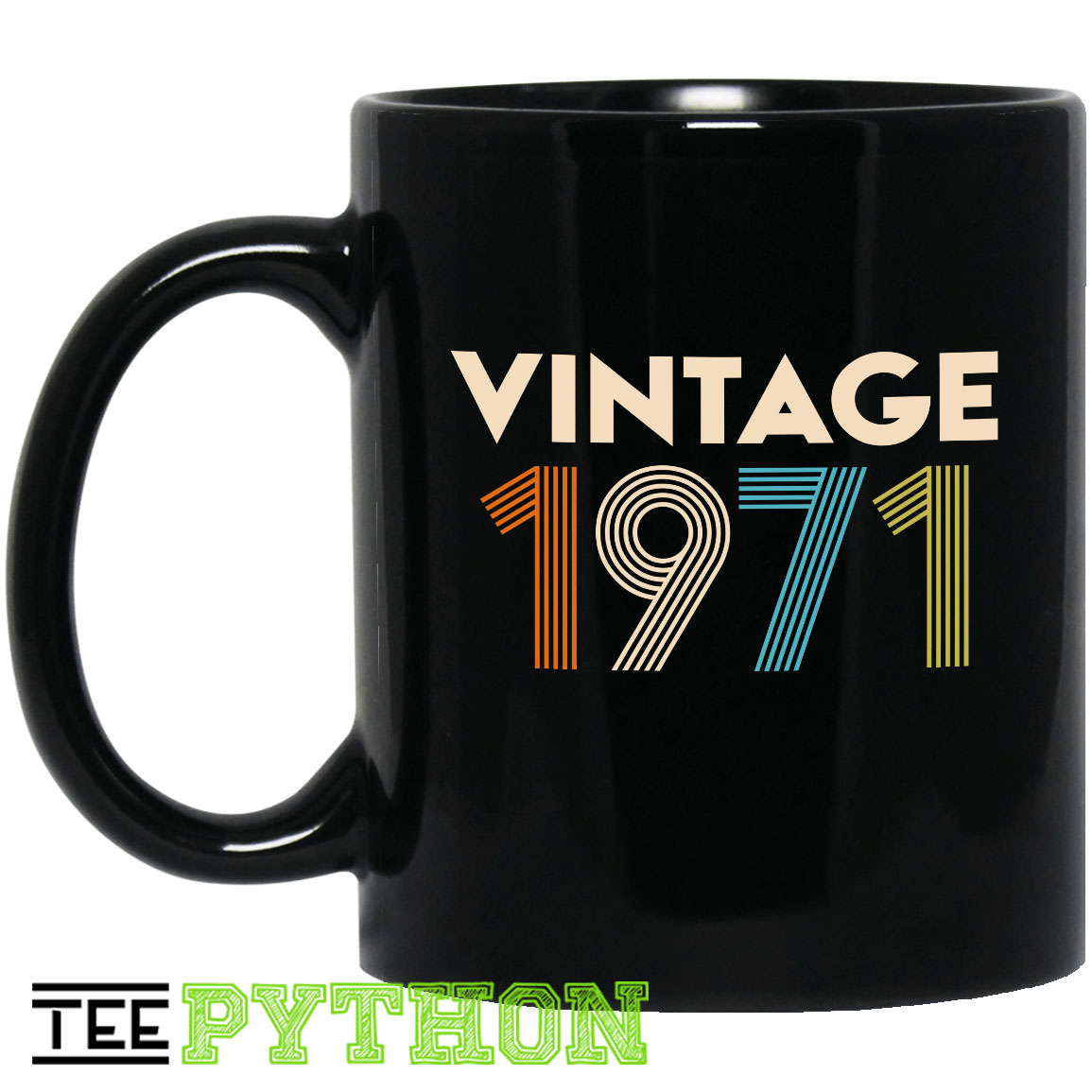 Vintage 1971 Old School Time Simple Black Mug Vintage 1971 Old School Time Simple Black Mug