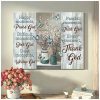 Vintage Butterfly Flowers Praise Seek Worship Trust God Jesus Canvas Poster