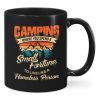 Vintage Camping Where You Spend A Small Fortune To Live Like A Homeless Person Landscape Mountain Black Mug