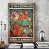 Vintage I Just Want To Work In My Garden And Hang Out With My Chickens Flowers Chickens Poultry Canvas Poster