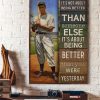 Vintage It’s Not About Being Better Than Someone Else It’s About Being Better Than You Were Yesterday Baseball Player Canvas Poster