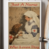 Vintage Old Memorial, Just a Nurse who Loves Dog Canvas Poster