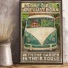 Vintage Some Girls Are Just Born With The Garden In Their Souls Lady Girl Riding Car Flowers Canvas Poster
