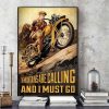 Vintage The Mountains Are Calling And I Must Go Man Riding Motorcyle Canvas Poster