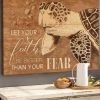 Vintage Turtle Let Your Faith Be Bigger Than Your Fear Canvas Poster