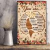 Vintage You Are Loved Beautiful Special Cared Flowers Crown Canvas Poster