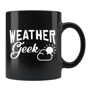 Weather Geek Beauty Sunny Cloud Day Simple Black Mug Weather Geek Beauty Sunny Cloud Day Simple Black Mug