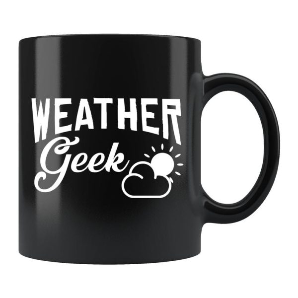 Weather Geek Beauty Sunny Cloud Day Simple Black Mug
