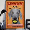 Weimaraner Brand Tennis Balls Let’s Have Some Fun Black Dog Keeping Ball In Mouth Canvas Poster