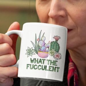 What The Fucculent Garden Cactus Simple White Mug What The Fucculent Garden Cactus Simple White Mug