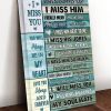 When I Simply Say I Miss Him RealIy Mean I Miss His Smile Voice Laugh Hearts Canvas Poster