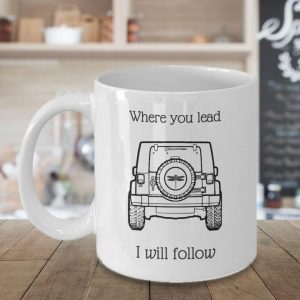 Where You Lead I Will Follow Truck Butterfly White Mug Where You Lead I Will Follow Truck Butterfly White Mug
