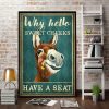 Why Hello Sweet Cheeks Have A Seat Cute Donkey Flowers Canvas Poster