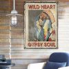 Wild Heart Gypsy Soul Native American Girl Canvas Poster