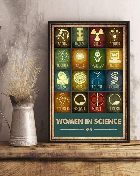 Women In Science Famous Scientist Names Canvas Poster Women In Science Famous Scientist Names Canvas Poster