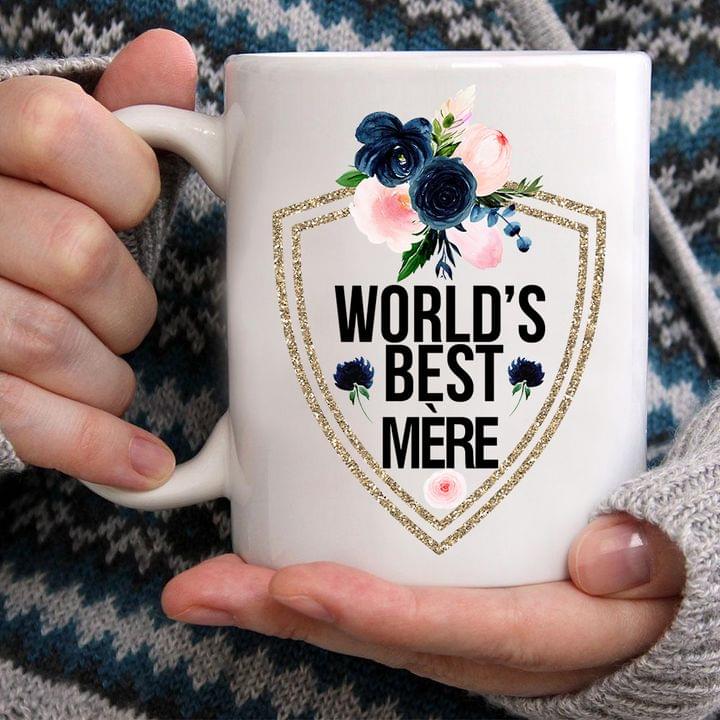 World's Best Mere Flowers Mother's Day Gifts White Mug World's Best Mere Flowers Mother's Day Gifts White Mug
