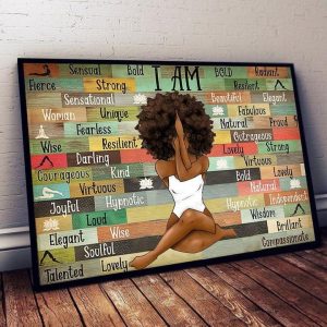 Yoga Black Girl Talented Lovely Healthy Lady Vintage Canvas Poster