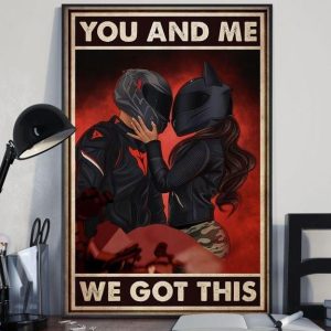 You And Me We Got This Racing Boy And Girl Kissing Love Canvas Poster