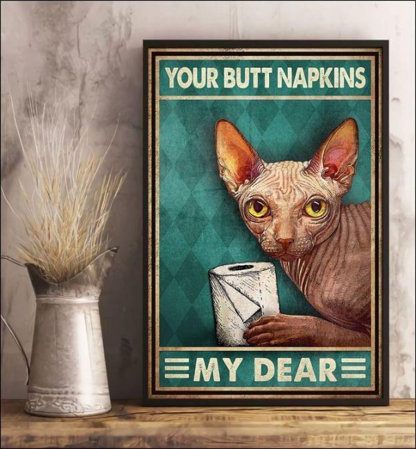 Your Butt Napkins My Dear Dog Holding Napkins Canvas Poster