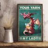 Your Yarn My Lady Pink Cartoon Dragon Holding Balls Of Wool Canvas Poster