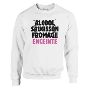 Sweat annonce grossesse Alcool saucisson fromage enceinte Sweat annonce grossesse Alcool saucisson fromage enceinte