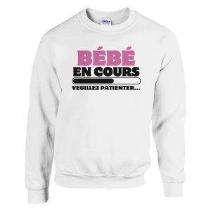 Sweat annonce grossesse Bebe en cours, veuillez patienter Sweat annonce grossesse Bebe en cours, veuillez patienter