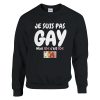 Sweat beauf Je suis gay mais 10€ c’est 10€