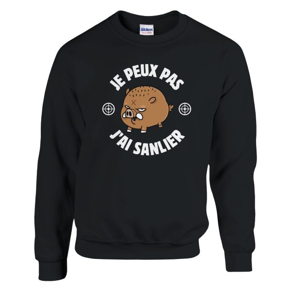 Sweat chasseur Je peux pas j’ai sanglier