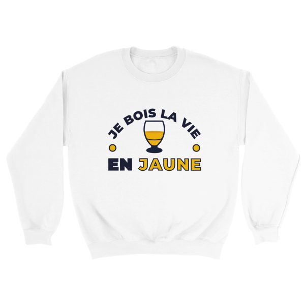 Sweat pastis Je bois la vie en jaune