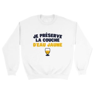 Sweat pastis Je preserve la couche d’eau jaune Sweat pastis Je preserve la couche d’eau jaune