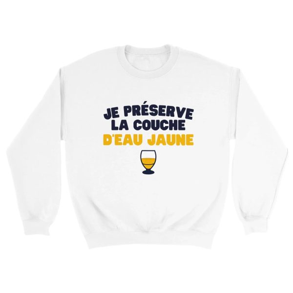 Sweat pastis Je preserve la couche d’eau jaune