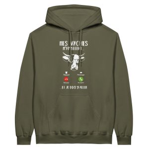 Sweat a capuche Agriculteur Mes vaches m’appellent