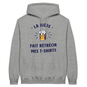 Sweat a capuche Bi�re La biere fait retrecir mes t-shirts Sweat a capuche Bi�re La biere fait retrecir mes t-shirts