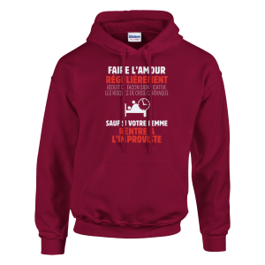 Sweat a capuche EVG Faire L’Amour regulierement Sweat a capuche EVG Faire L’Amour regulierement